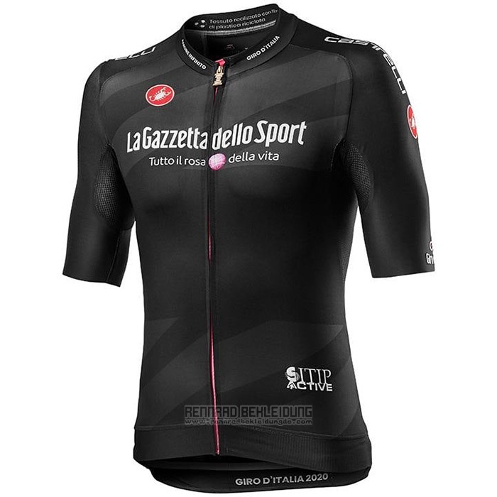 2020 Fahrradbekleidung Giro d'Italia Shwarz Trikot Kurzarm und Tragerhose